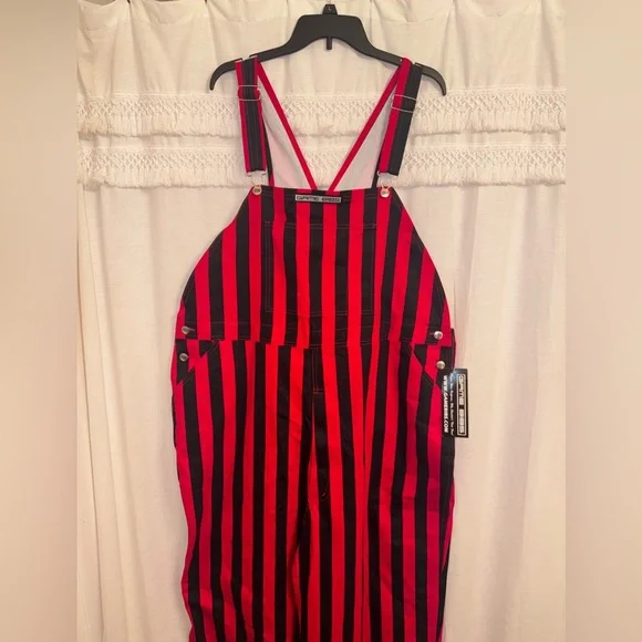 NWT University of Georgia Striped Game Bibs Overalls - Picture 2 of 10